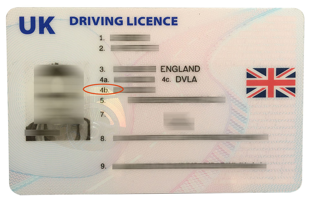 Section 4b of the UK driving licence