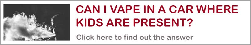 Banner asking can I vape in a car