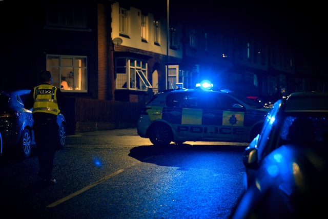 Police at scene of a car crash