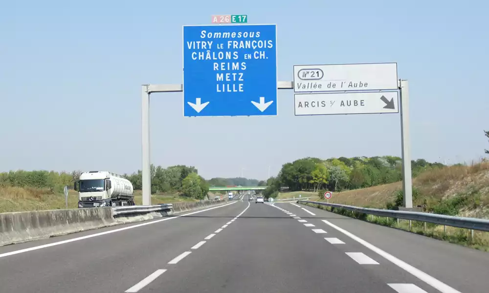 A French road and the possibility of speed cameras