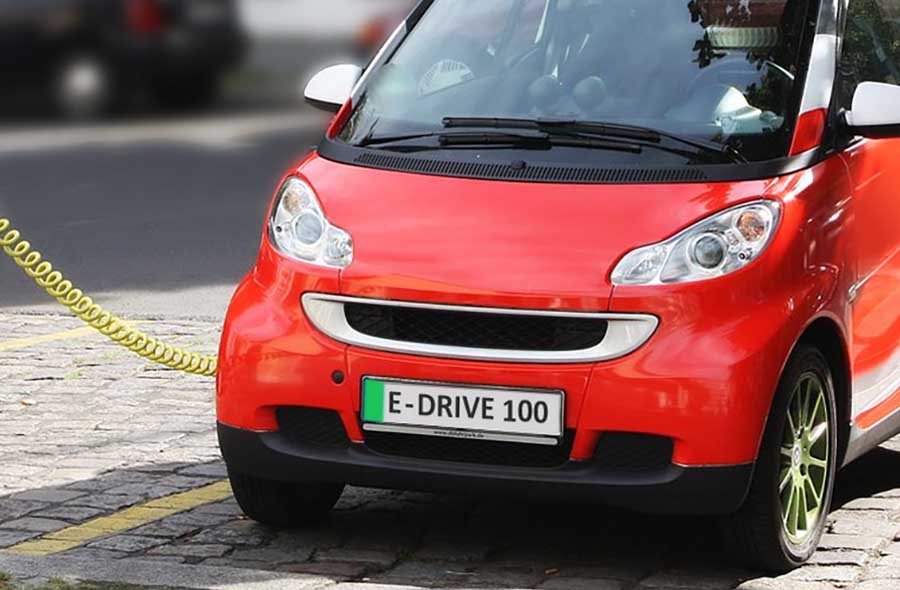 Green number plate electric car
