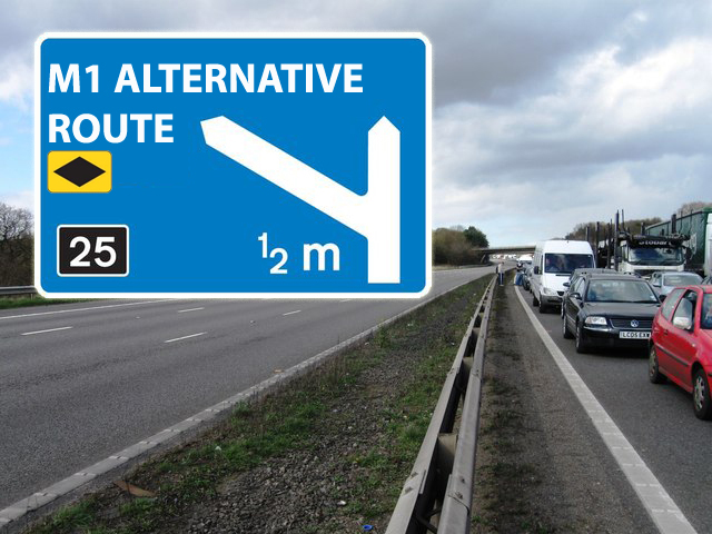 m1 diversion sign