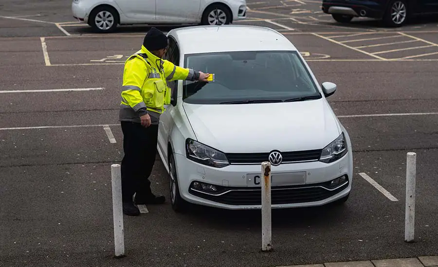 Car issued with a ticket