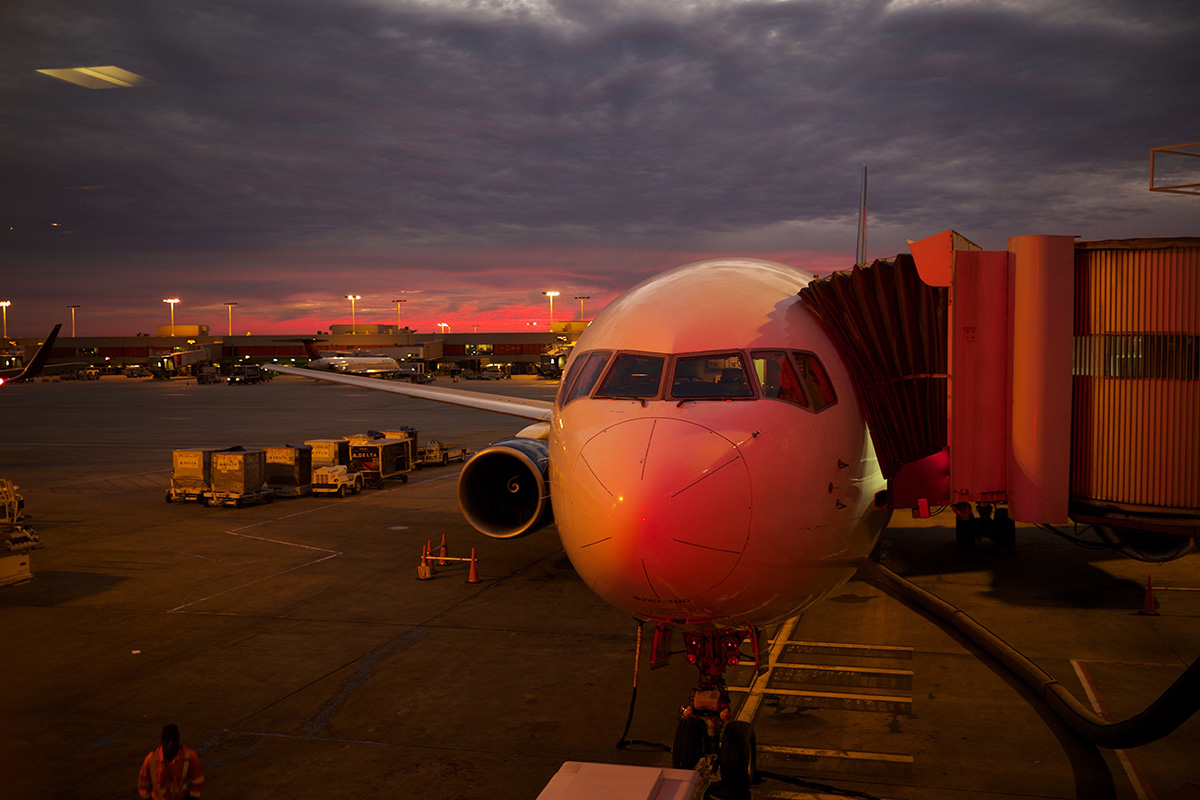 Plane getting ready to take off with passengers