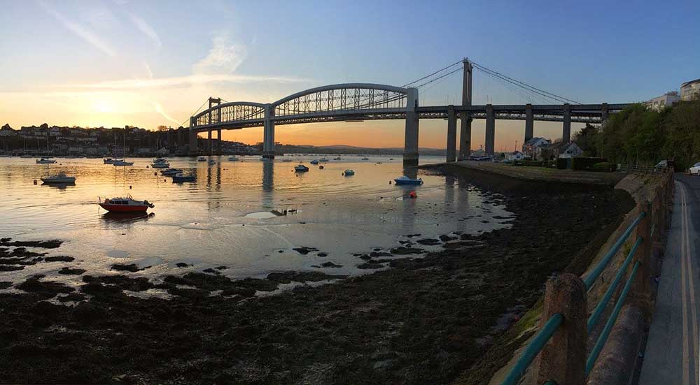 The Tamar Bridge between Plymouth, Devon and Saltash in Cornwall