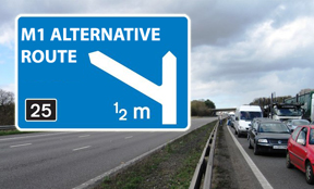 M1 alternative routes